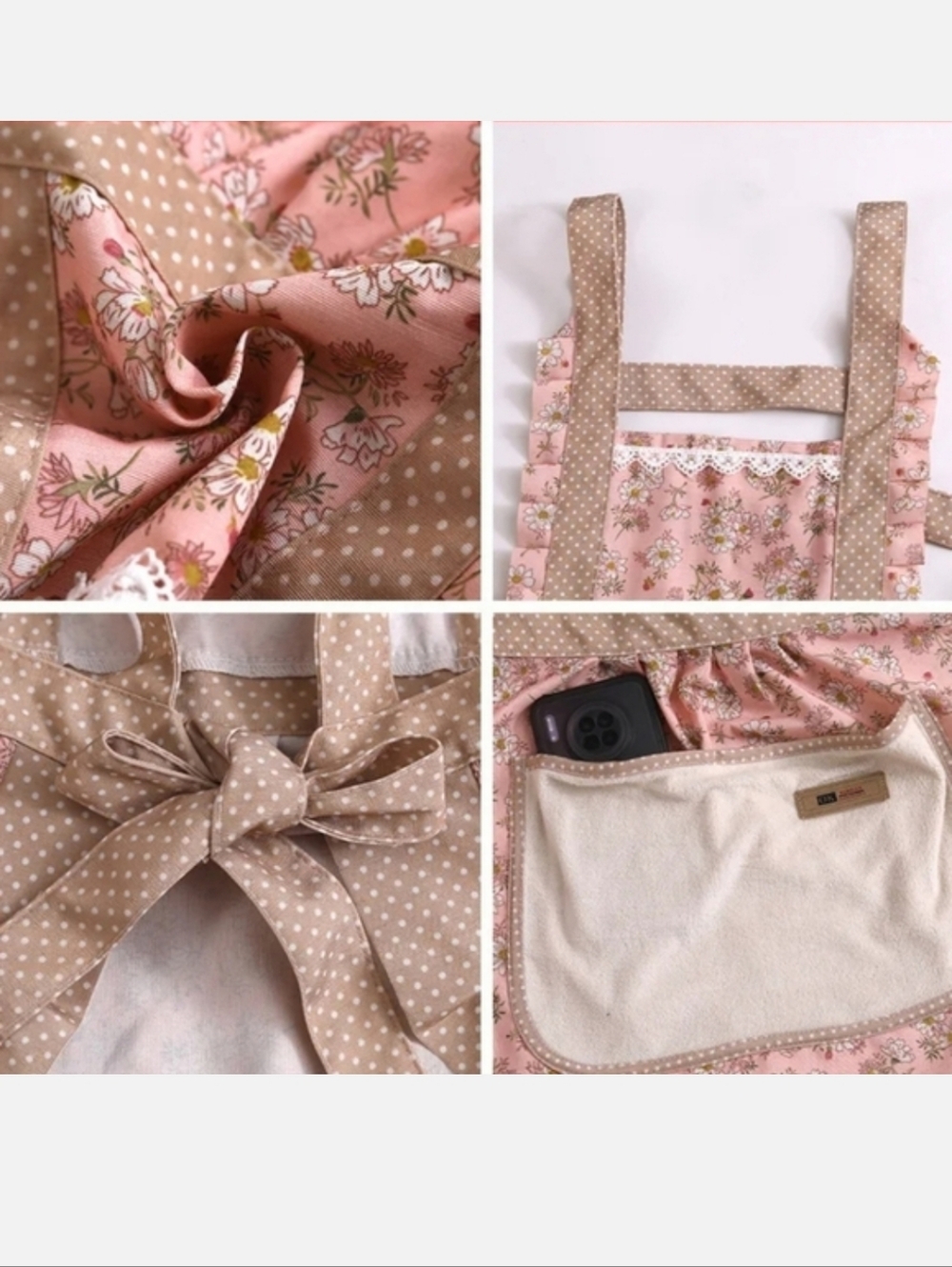 Pink Apron With Pockets Vintage Style NWT - Picture 2 of 3